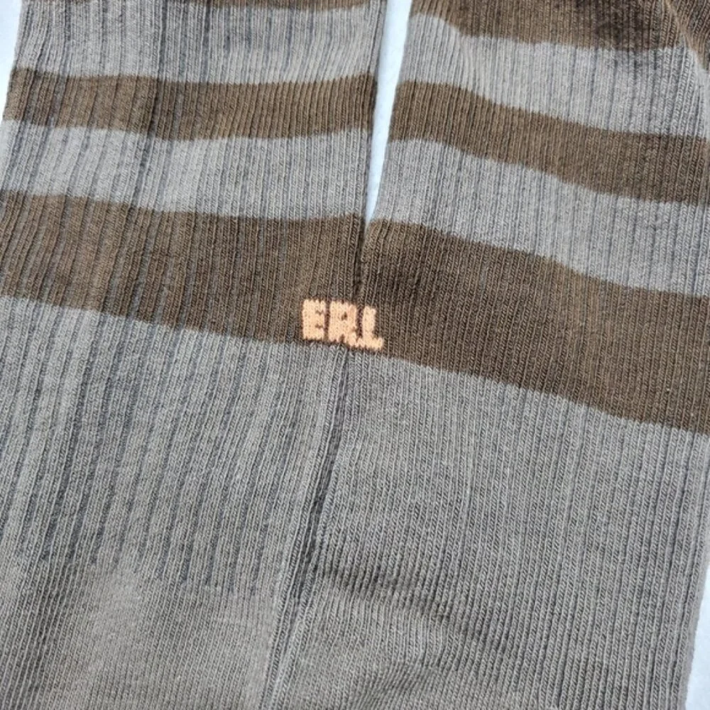 NWT ERL Tube Brown Striped Knee-High Socks sz M